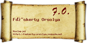 Fáskerty Orsolya névjegykártya